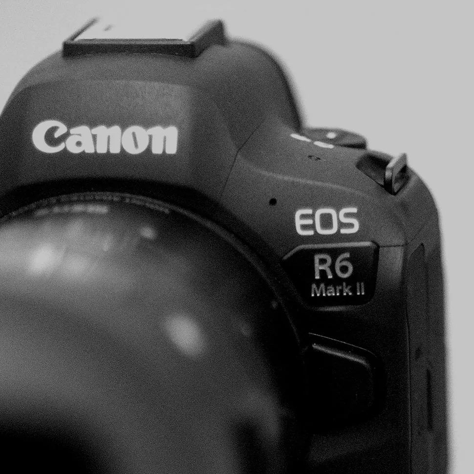 Close-up of a Canon EOS R6 Mark II camera