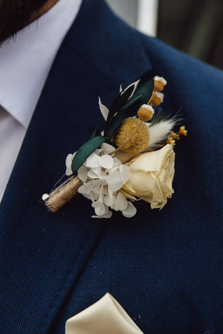 Owen&rsquo;s dried flower buttonhole