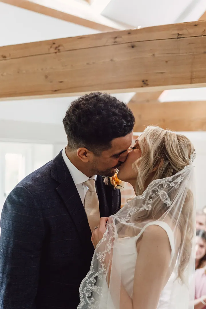 Cicely and Nathan&rsquo;s first kiss as a married couple