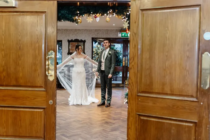Sam and Andrew making their entrance to the reception