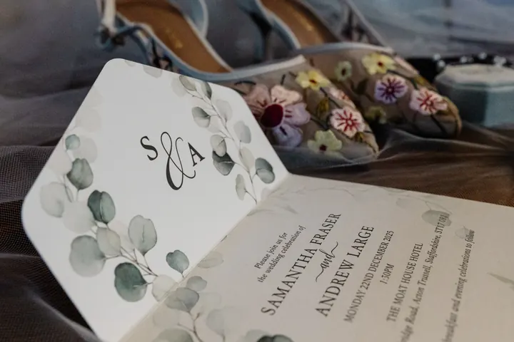Eucalyptus wedding stationery for Samantha and Andrew