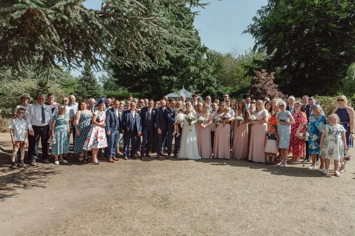 All the guests gathered on the lawn