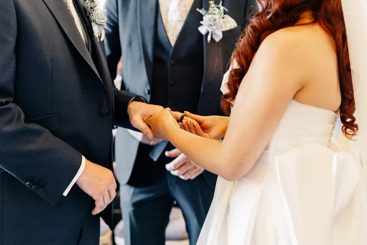 The rings being exchanged